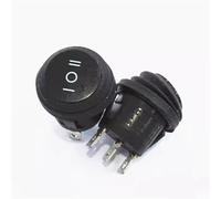 ON OFF Switch Round 3Pin Rocker 6A 10A 250V 125V 1Pcs(3P3T black)