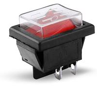 on off switch,toggle switch, Replacement Parts Rocker Switch KCD4 1PCS Rocker Switch Power Switch+ Transparent Waterproof Soft Sealing Cap ON-Off 4 Pin 16A 250VAC/ 20A 125V