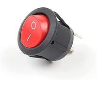 on off switch,toggle switch， Rocker Switch 5/10PCS 23MM Diameter Small Round Boat Rocker Switches 2/3Pin 2/3 Position 6A/250VAC 10A/125VAC Button Switch with Light(2pin Red On-off,5 PCS)