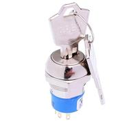 On-On 2 Way 19mm Key Switch SPDT 4A LK6RNB126N3