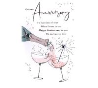 On Our Anniversary Embellished Anniversary Greeting Card Words to Cherish Cards WCH003