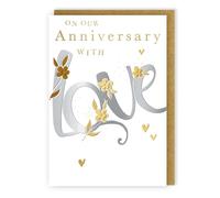 On Our Anniversary with Love Flowerful Love! Anniversary Greeting Card IMP002