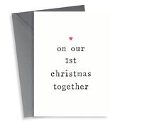 On Our First Christmas Together - Hearts - Cute - Partner - 1st Christmas - Anniversary - Christmas Card