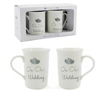 ON Our Wedding Coffee Mug Tea Gift Set Anniversary Present Couples Box Mugs New