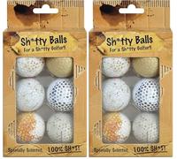 On Par 12 Pack Sh*tty Golf Balls, White, Pack of 6