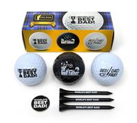 On Par Dad Golf Balls Gifts Pack - Includes Golf Tees, Ball Marker - Gag, Novelty Present - World's Best Dad, Golf Gifts for Men, Father's day gifts, Gifts for dad birthday gifts