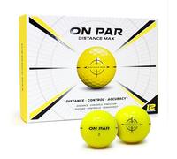 On Par Distance Max Golf Balls - 12 Pack for Enhanced Distance, Control & Accuracy, Ideal Golf Gift for All Swing Speeds with Bold Target Graphic, Premium Golf Accessories, Yellow