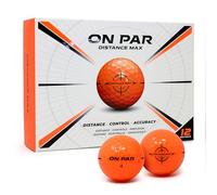 On Par Distance Max Golf Balls - 12 Pack for Enhanced Distance, Control & Accuracy, Ideal Golf Gift for All Swing Speeds with Bold Target Graphic, Premium Golf Accessories, Orange