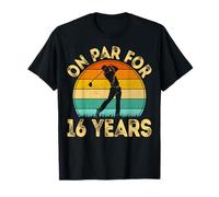 On Par for 16 Years - Retro Golf Player 16th Birthday T-Shirt