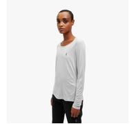 On Performance Long-T Women's White Midlayer - Ideal for Running and Outdoor Activities
