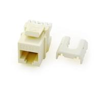 On-Q WP3476LA50 Contractor Quick Connect Cat6 RJ45 T568-A/B Keystone Connector (Pack of 50), Light Almond