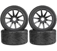 On Road Tire Tyre 17mm Wheel Rims for Arrma 1/7 Infraction Limitless Felony FS Racing Model GT RC Car Upgrade On Road Tyre 4Pcs One Set(4 Big Black)