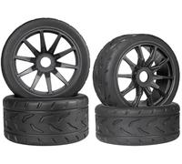 On Road Tire Tyre 17mm Wheel Rims for Arrma 1/7 Infraction Limitless Felony FS Racing Model GT RC Car Upgrade On Road Tyre 4Pcs One Set(2 Big 2 Small)