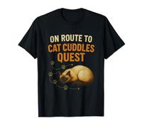 On Route to Cat Cuddles Quest Cute Funny Cat Lover Design T-Shirt