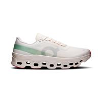 On Running Cloudmonster Women's Shoes, White with Green and Red, Lightweight, CloudTec® Cushioning, White with Mint Green and Red Details, 9.5 UK