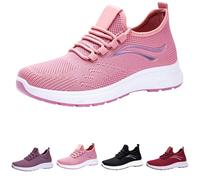 on Running Shoes Women Womens Trainers Wide Fit Wedge Trainers Breathable Mesh Orthopedic Running Sneakers Casual Arch Support Walking Shoes Comfortable Low Top Most Bought Items Pink 6