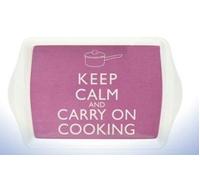 On Sale, Reduced to Clear - Large. Keep Calm and Carry on Cooking Tray, 15 x 9.5