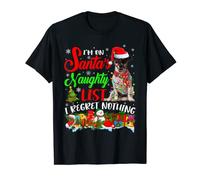 On Santa's Naughty Funny List Xmas Jack Russell Terrier T-Shirt
