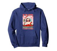 On Santa's Xmas Naughty List Regret Nothing Santa Woman Pullover Hoodie