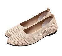 On Shoes Women Women's Ballet Flats Black PU Leather Dress Shoes Comfortable Round Toe Slip on Flats with Breathable Eyelets