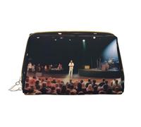 On Stage Leather Portable Makeup Bag for Cosmetics, Toiletries, and Daily Essentials
