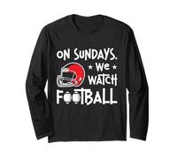 On Sundays We Watch Football - Bold Helmet Fan Long Sleeve T-Shirt