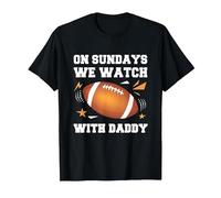 On Sundays We Watch Football with Daddy T-Shirt, Men, Black, 4X-Large