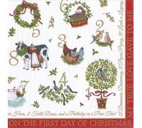 On The 12th Day Caspari Paper Cocktail Napkins 25 cm 20 Pack 3 ply