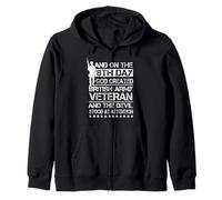 On The 8th Day God Created British Veteran UK Military Zip Hoodie