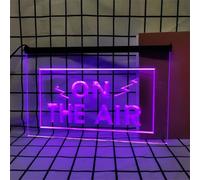 On The Air Neon Sign for Wall Decor, USB Powered Dimmable LED Neon Lights for Radio Recording Streaming Broadcast Live Room,Purple,30x20cm