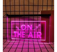 On The Air Neon Sign for Wall Decor, USB Powered Dimmable LED Neon Lights for Radio Recording Streaming Broadcast Live Room,Pink,40x30cm