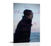 On The Beach at Night AloneArt Canvas Print of Oil Paintings Reproduction Modern Canvas Print Artwork Abstract Landscape Pictures Printed on Canvas Wall Art for Home Office DecorationsFrame-style08x12