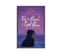 On The Beach at Night AlonePainting Art Poster Canvas Art Wall Decoration Home Bedroom Aesthetics Painter Living Deco Strong Wall Painting Room DecoratedUnframe-style24x36inch(60x90cm)