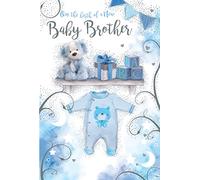 On The Birth Of A New Baby Brother Presents Bears & Blocks New Born Card