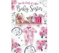 On The Birth Of A New Baby Sister Presents Bears & Blocks New Born Card