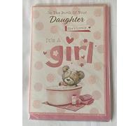 On The Birth of Your Daughter She's Lovely It's A Girl New Baby Girl Born Card Teddy/Pink Bath/Pink Octopus/Spots Glitter/Foil Detail(PH47358)