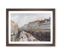 On The Boulevards By Camille Pissarro Classic Painting Framed Print | A3 Walnut Framed Wall Art | Ready to Hang | Classic Historical Picture | Living Room Bedroom Lounge Office