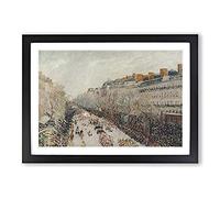 On The Boulevards by Camille Pissarro Framed Print | A2 Black Framed Wall Art | Ready to Hang | Modern Nature Picture | Living Room Bedroom Lounge Office