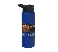 On The Case Detective Owls Squad Cartoon Stainless Steel Insulated Water Bottle