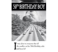 Greetings Card On The Ceiling 50Th Bday Motorway And Smoke Cloud On The Horizon Card Emotional Rescue Natural One Size
