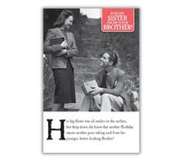 On the Ceiling, Funny & Humorous Birthday Card for Sister from Brother, All Smiles on the Surface!, Black, White & Red