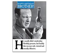 On the Ceiling, Happy Birthday Brother Card, Humorous Greetings He Usually Didn't Mind Jokey Birthday Presents!, Black & White