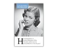 on the Ceiling Husband Birthday Card Woman Biting Her Fingers, 6 x 9 inches