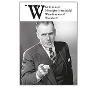 On the Ceiling More Rights for the Elderly! Funny Birthday Card for Him, Black & White