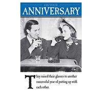 On The Ceiling, Your Anniversary Funny Card, Humorous Greetings for You Both, Black, White & Blue, 159x235mm