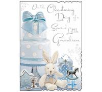 On The Christening Day of A Special Little Grandson - Christening Day Card JJ