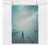 On The Edge Of Eternity Cotton Tea Towel - White