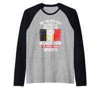 On The Eighth Day God Created The Belgian Pride Heroes Raglan Baseball Tee