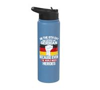 On The Eighth Day God Created The German Pride Heroes Stainless Steel Insulated Water Bottle
