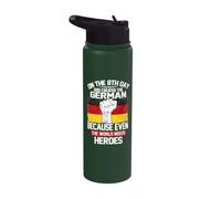On The Eighth Day God Created The German Pride Heroes Stainless Steel Insulated Water Bottle